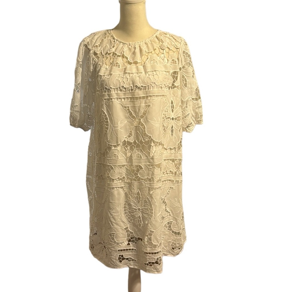 FATE lace overlay summertime dress white